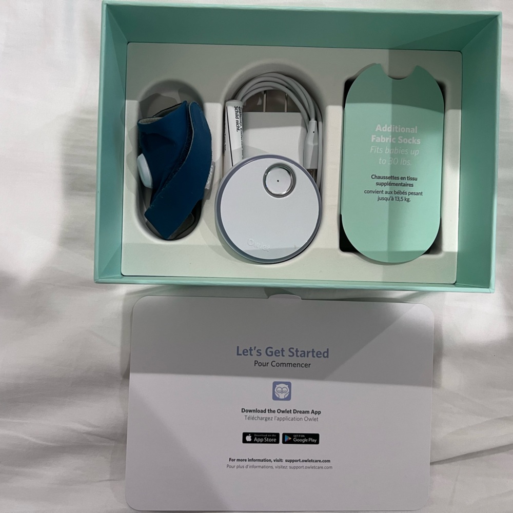 Dream Sock Baby Monitor in White and Blue